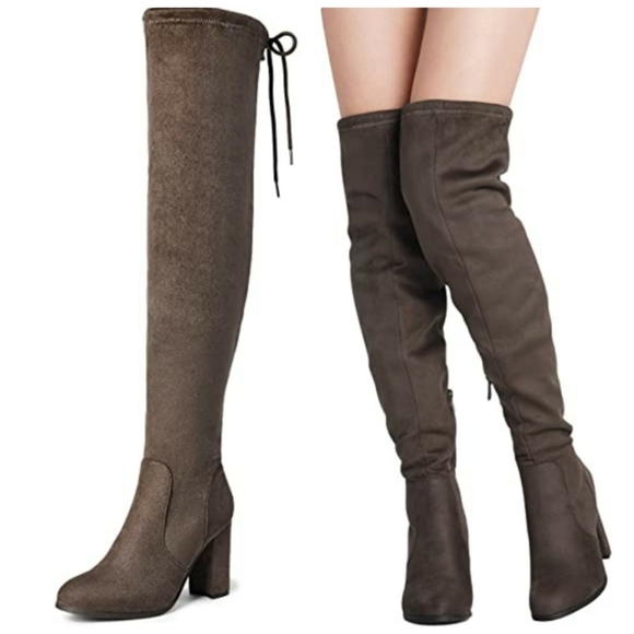 Dream Pairs Shoes - Dream Pairs Over the Knee Brown Slouchy Boots